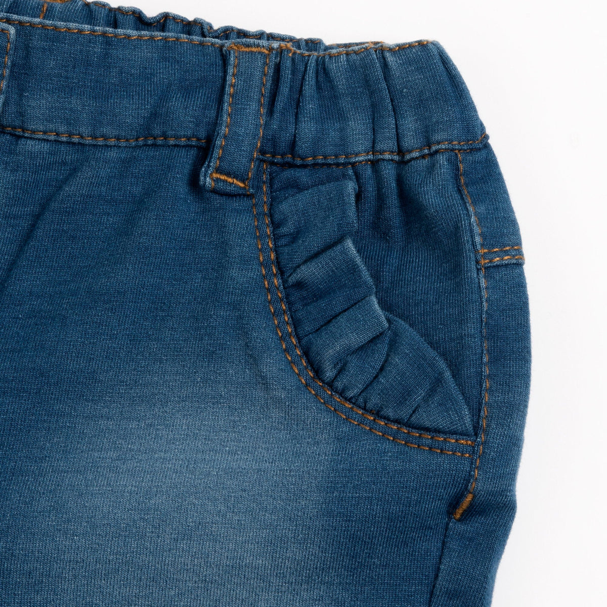 Girls Blue Denim-Effect Fleece Jeans