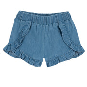 Girls Blue Cotton Shorts