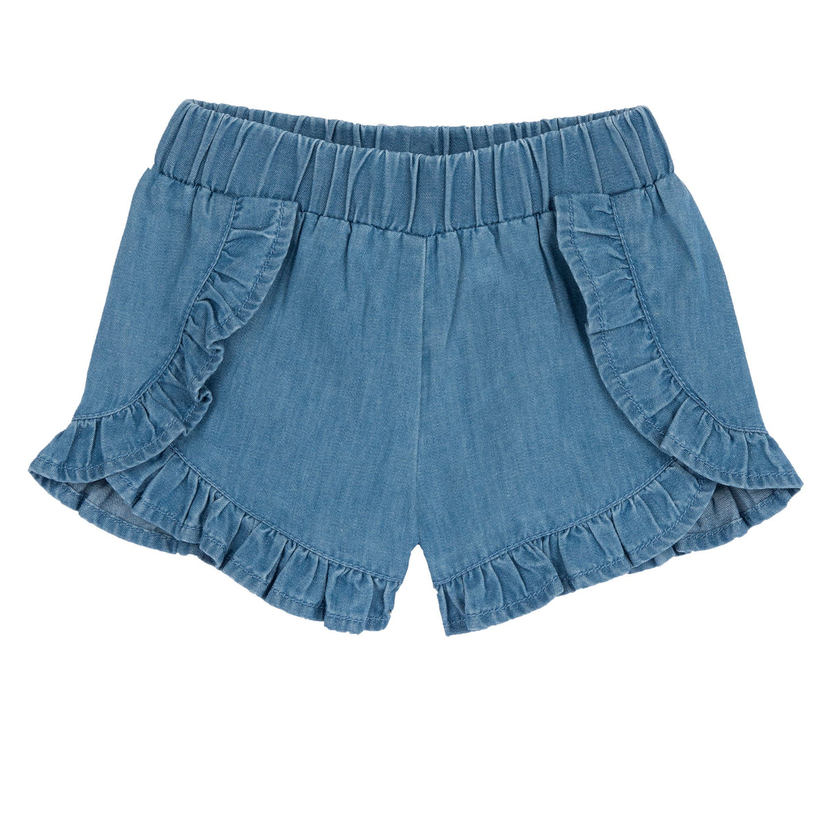 Girls Blue Cotton Shorts