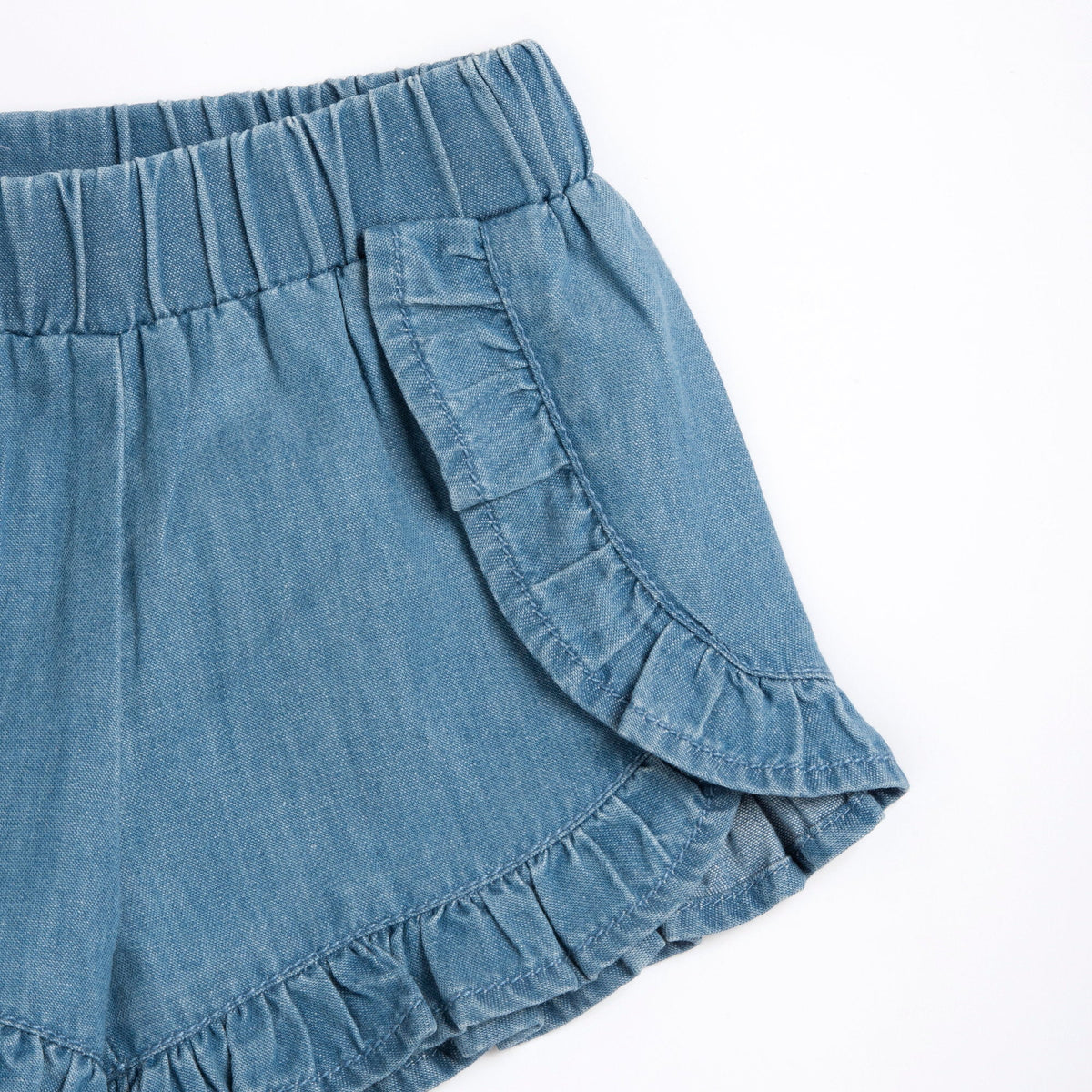 Girls Blue Cotton Shorts