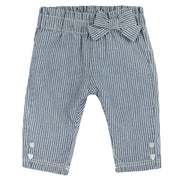 Girls Blue Striped Denim Trousers