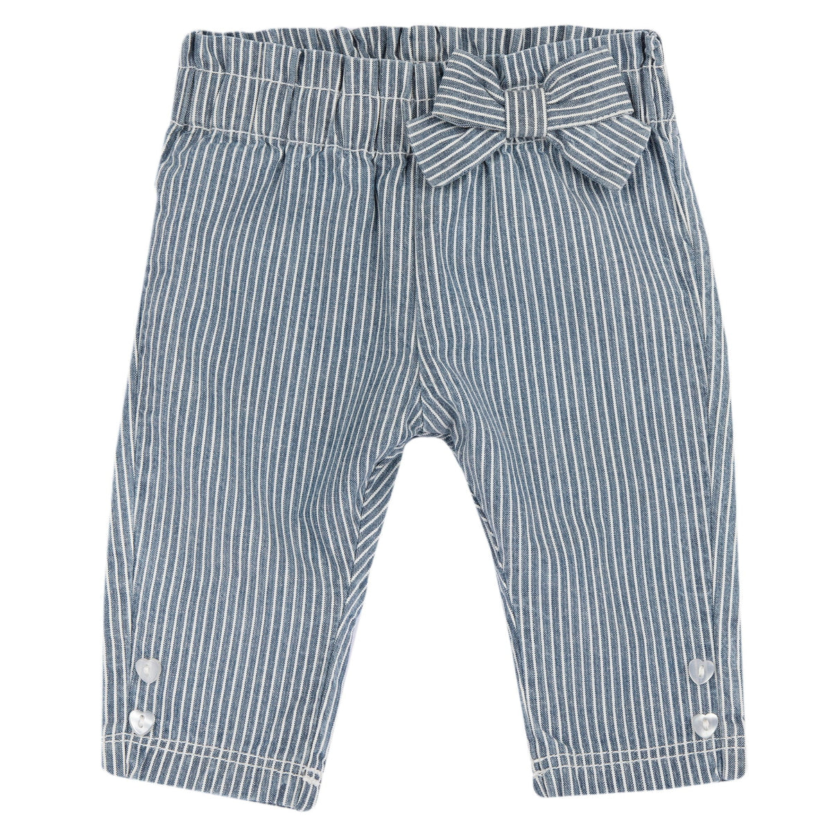 Girls Blue Striped Denim Trousers