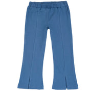 Medium Blue Solid Cotton Blend Leggings for Girls