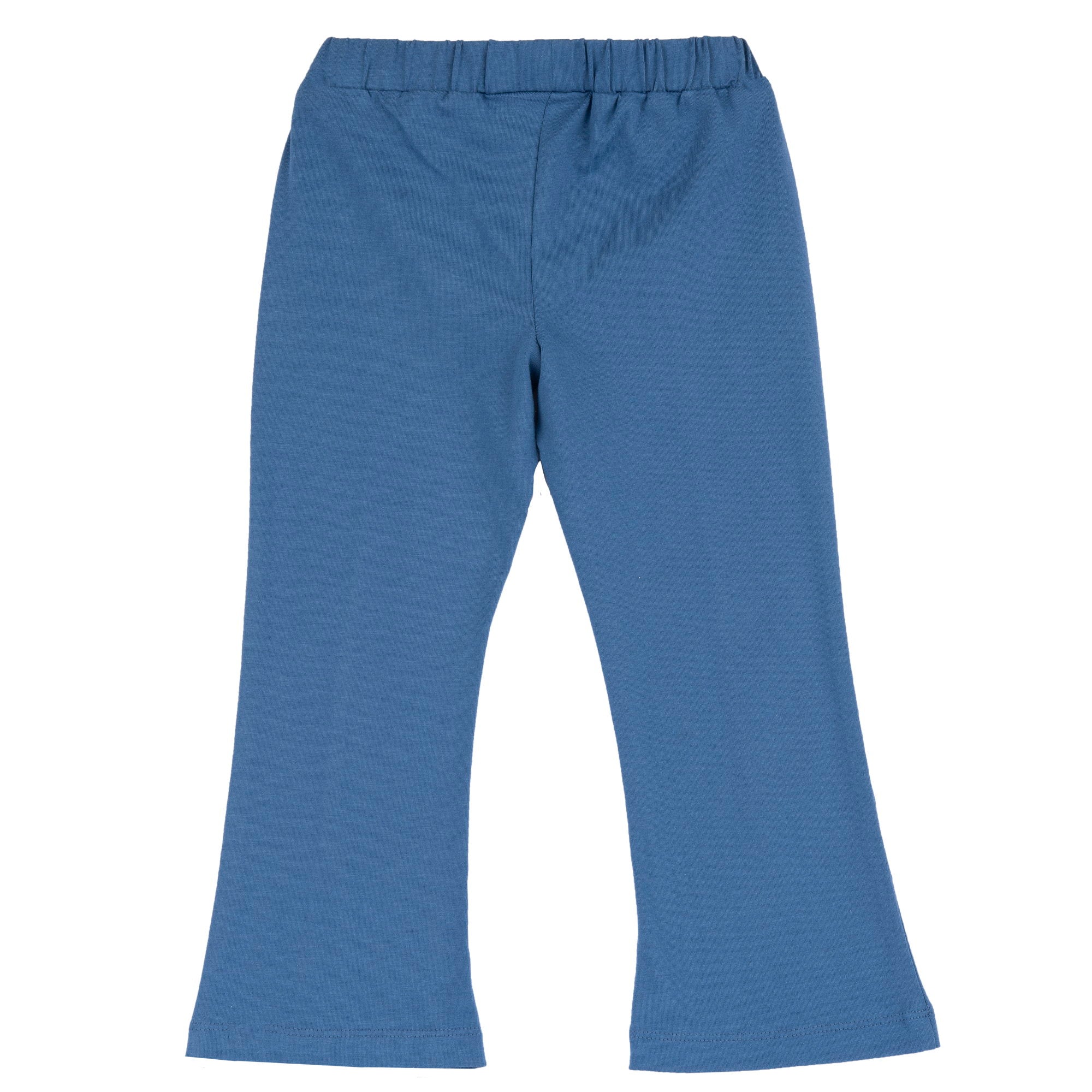 Medium Blue Solid Cotton Blend Leggings for Girls