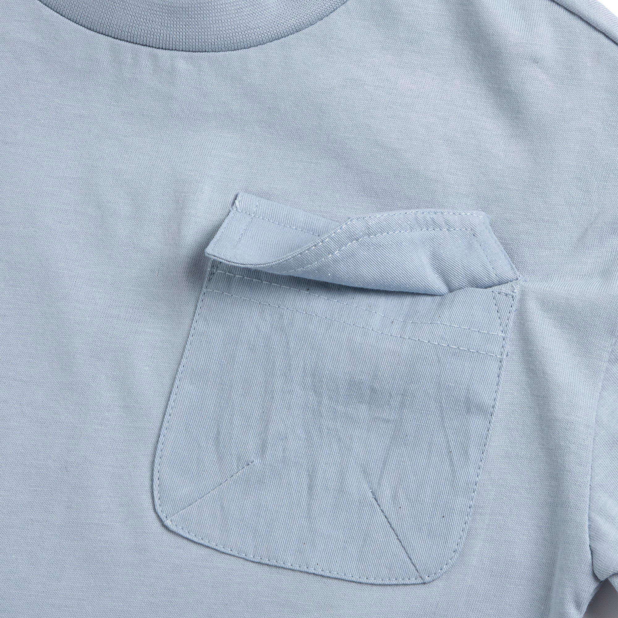 Medium Light Blue Graphic Printed Cotton Short Sleeve T-Shirt for Boys