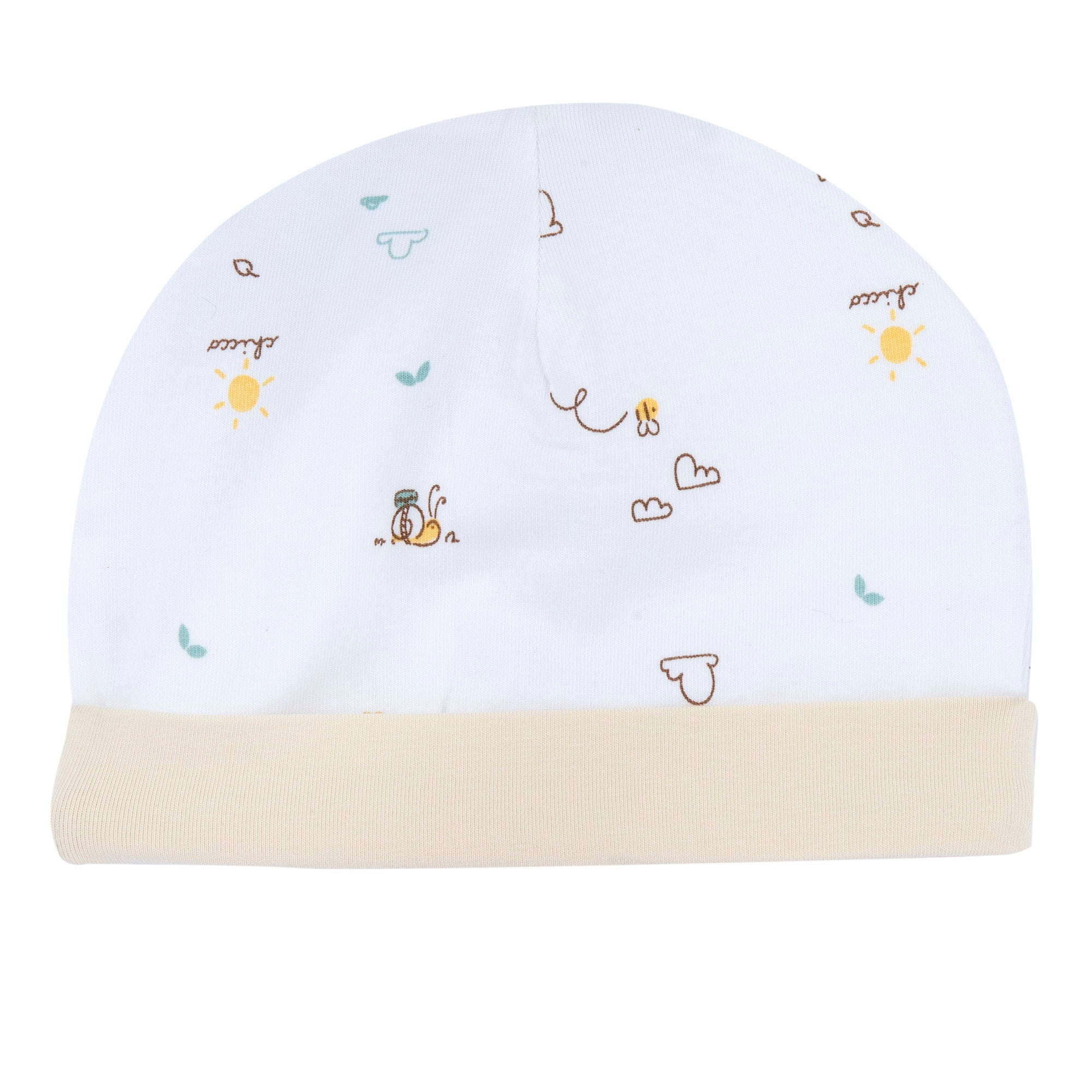 Natural Printed Cotton Blend Hat for Babies (Unisex)