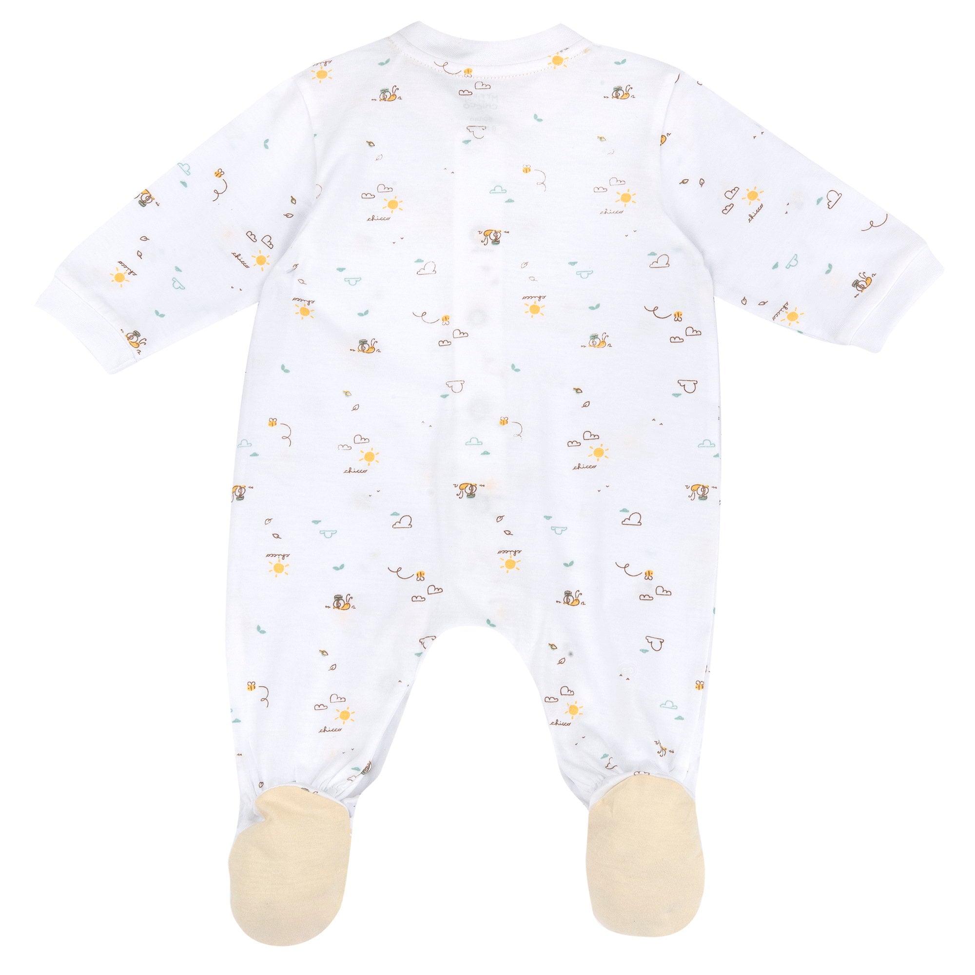 Natural Printed Cotton Front Opening Babysuit for Babies (Unisex)