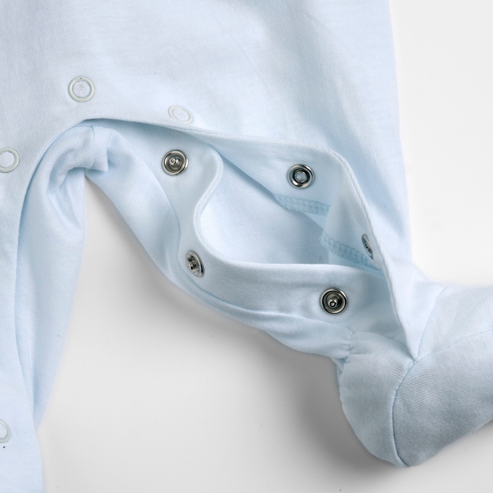 Light Blue Printed Cotton Babysuit Gift Box Set for Baby Boys