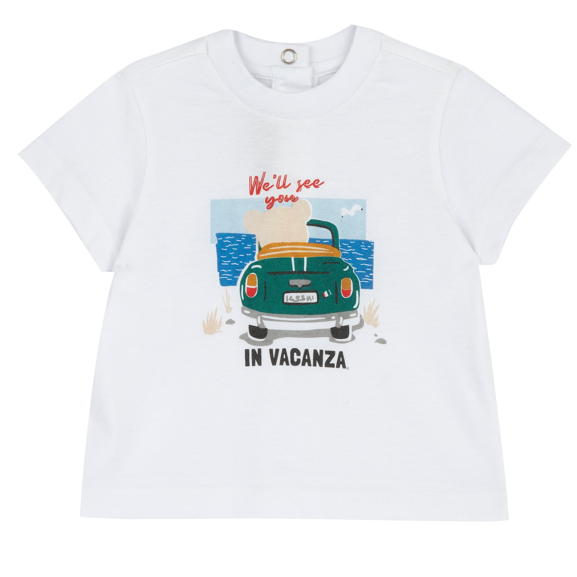 White Graphic Printed Cotton Short Sleeve T-Shirt for Boys