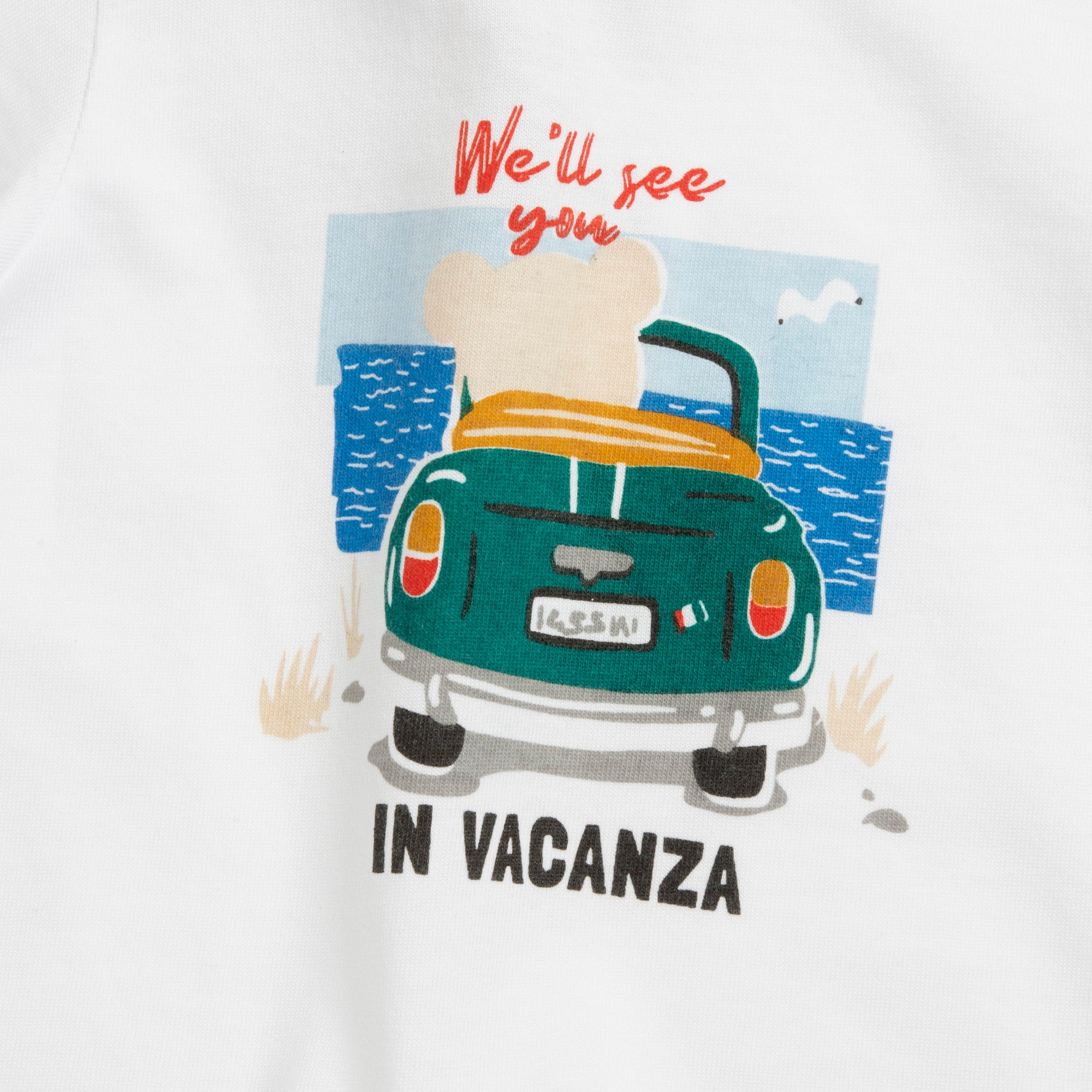 White Graphic Printed Cotton Short Sleeve T-Shirt for Boys