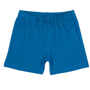 Medium Light Blue Solid Cotton Short Trousers for Boys