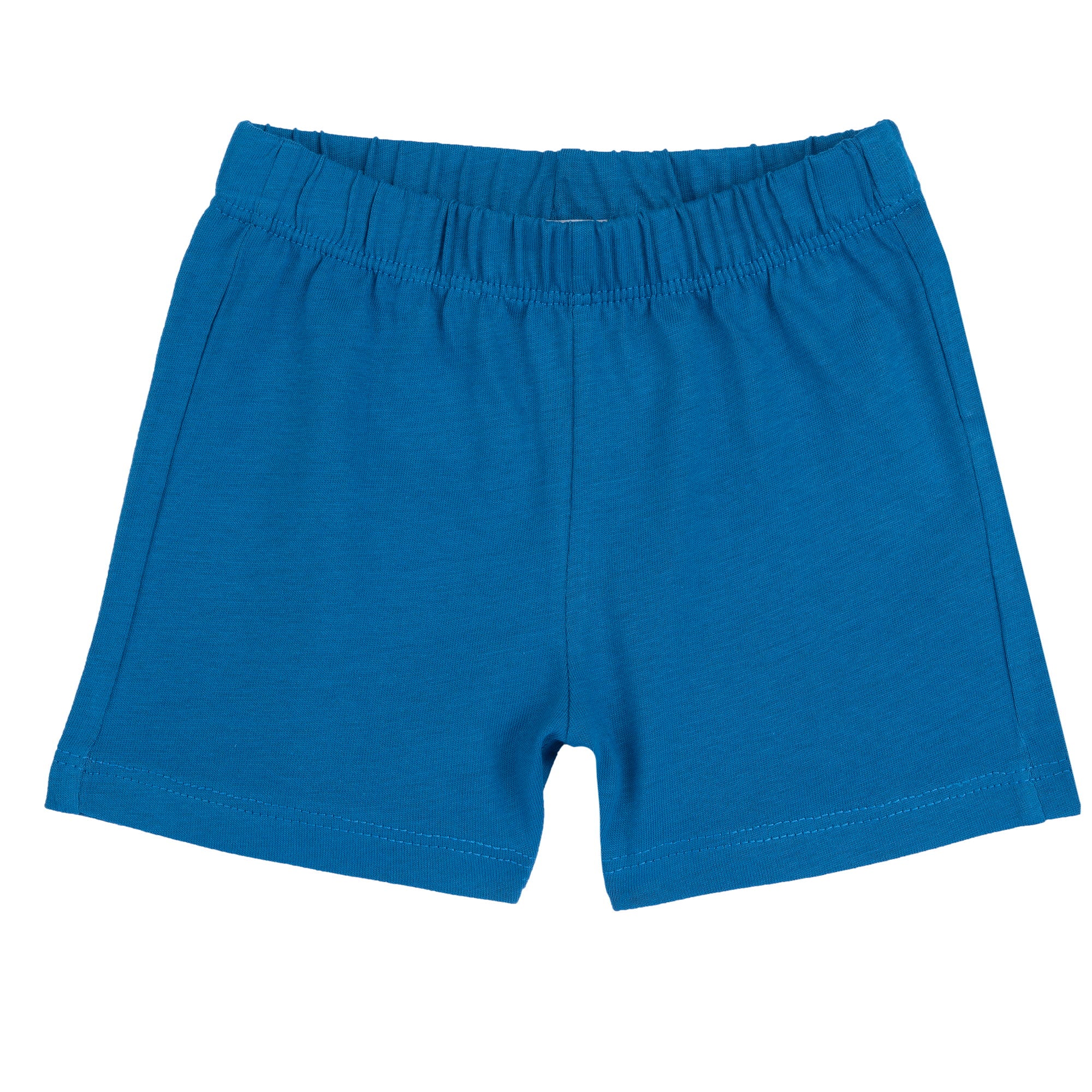 Medium Light Blue Solid Cotton Short Trousers for Boys