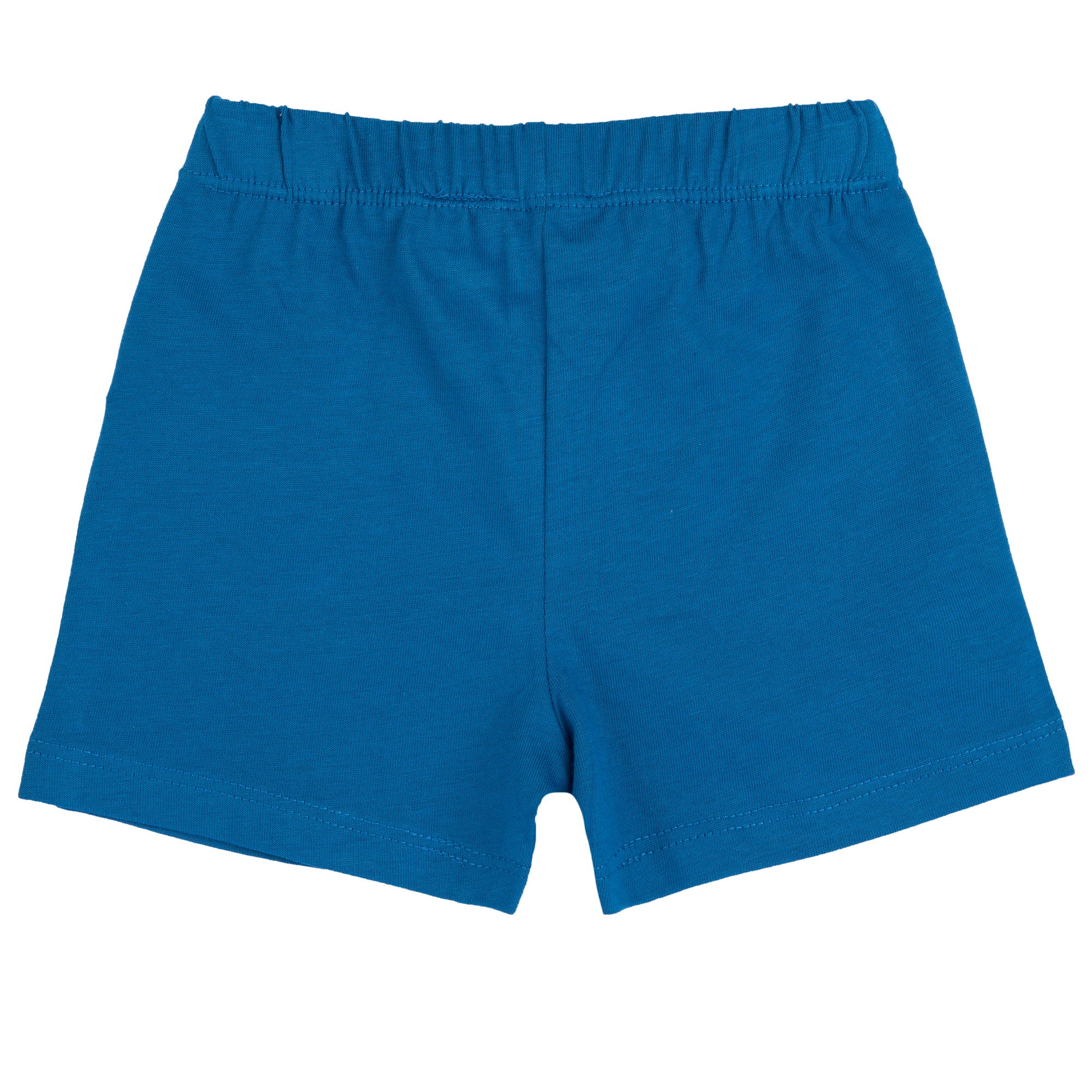 Medium Light Blue Solid Cotton Short Trousers for Boys