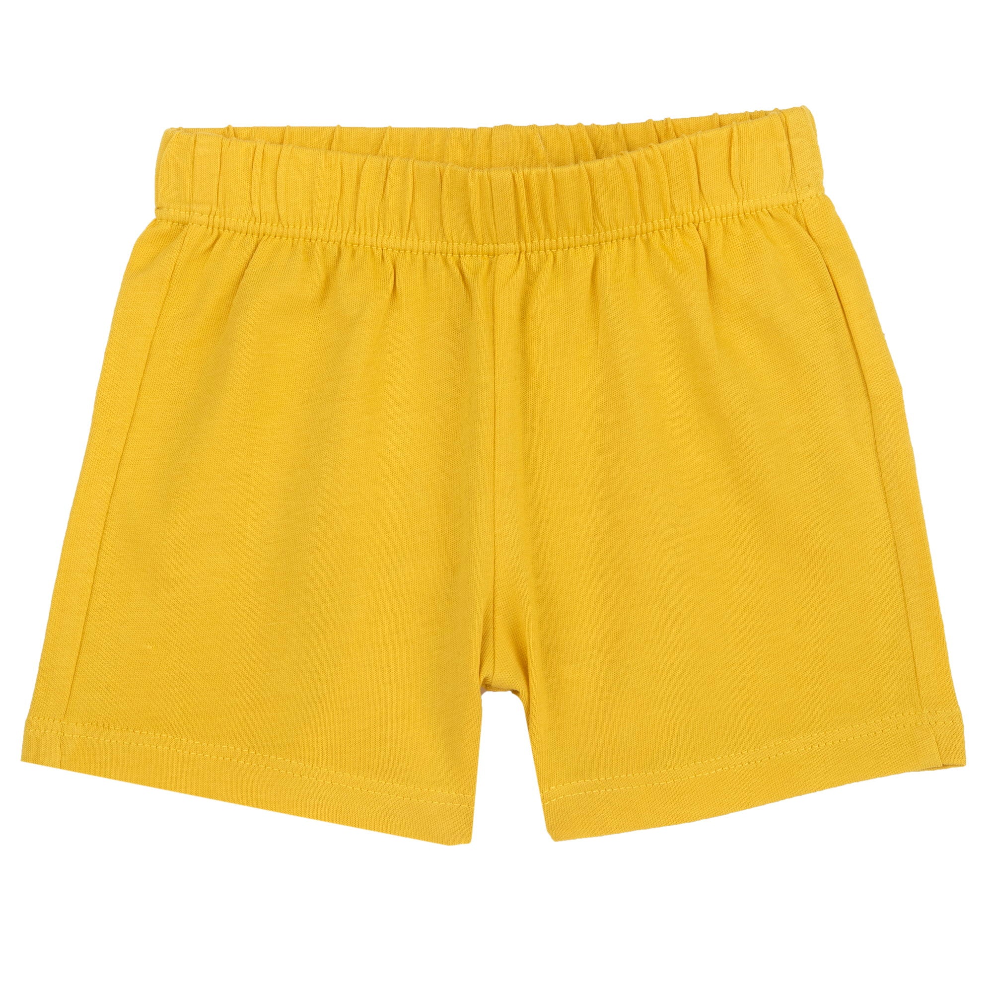 Medium Yellow Solid Cotton Short Trousers for Boys