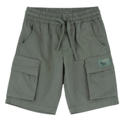 Medium Green Solid Cotton Short Trousers for Boys