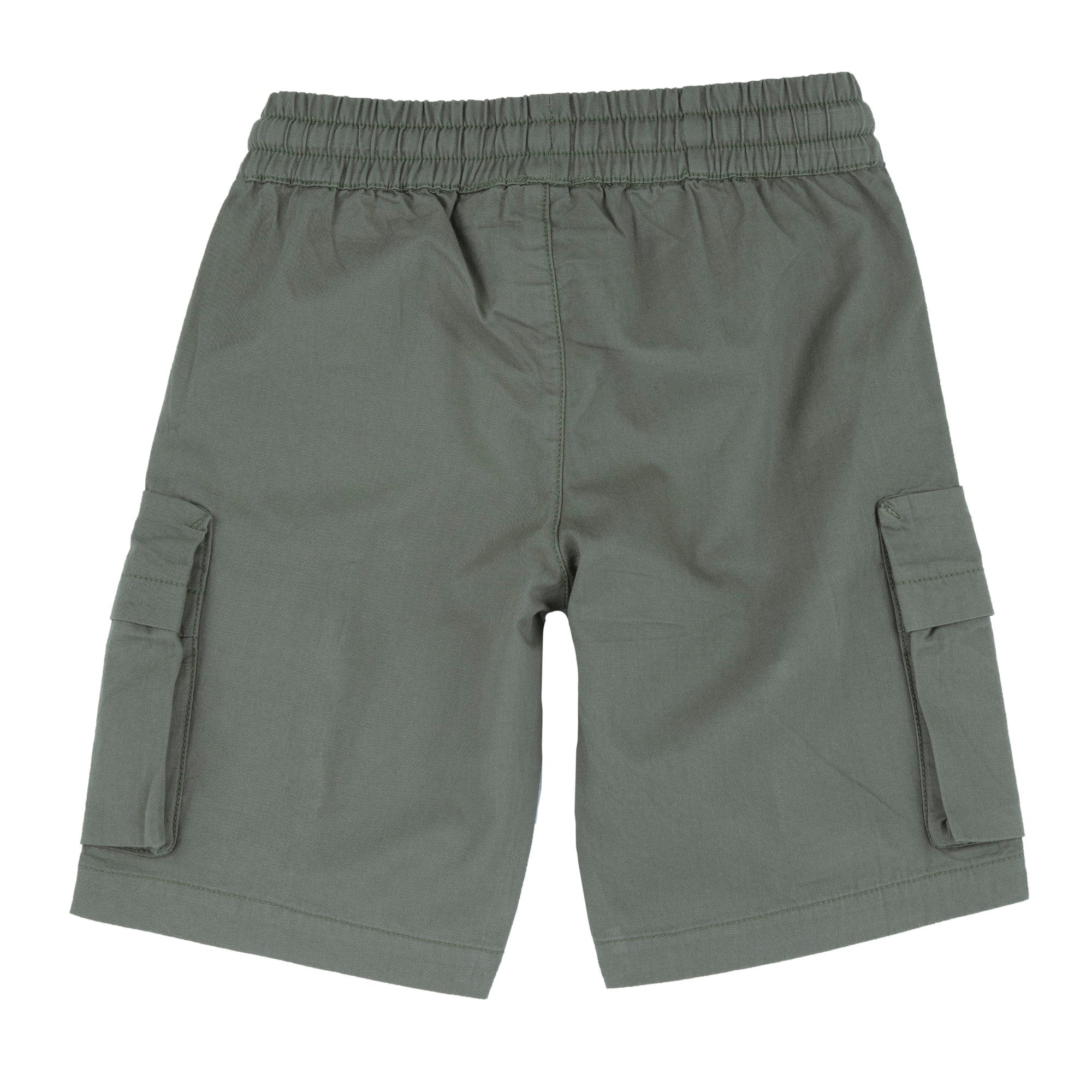 Medium Green Solid Cotton Short Trousers for Boys
