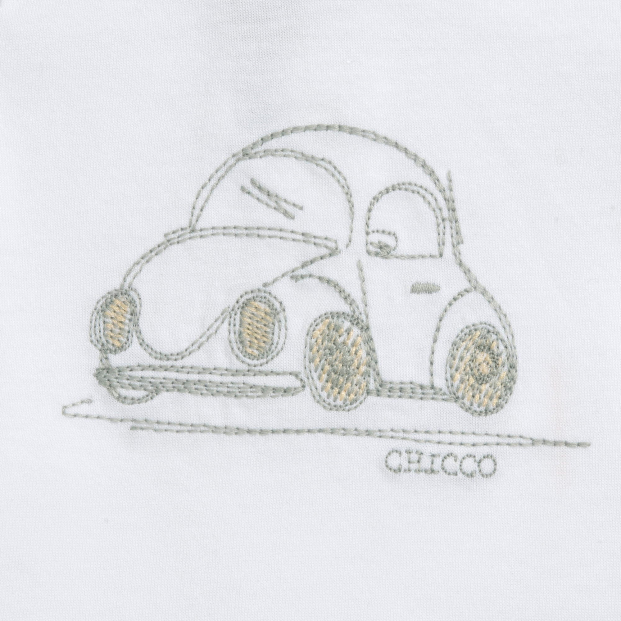 White Embroidered Cotton Short Sleeve T-Shirt for Boys