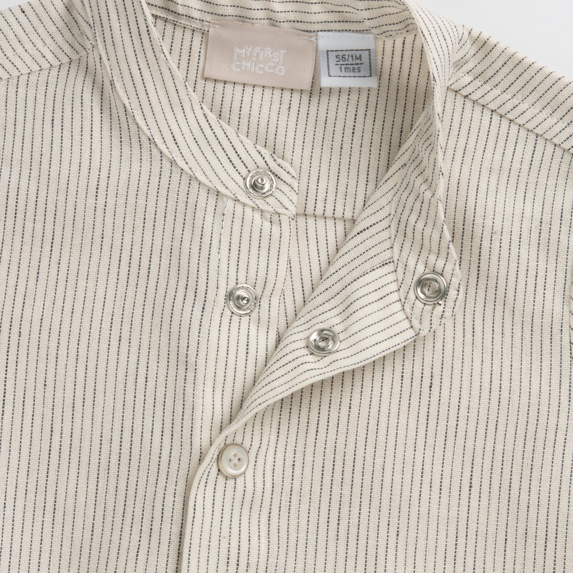 Medium Grey Striped Shirt and Short Trousers Set for Boys