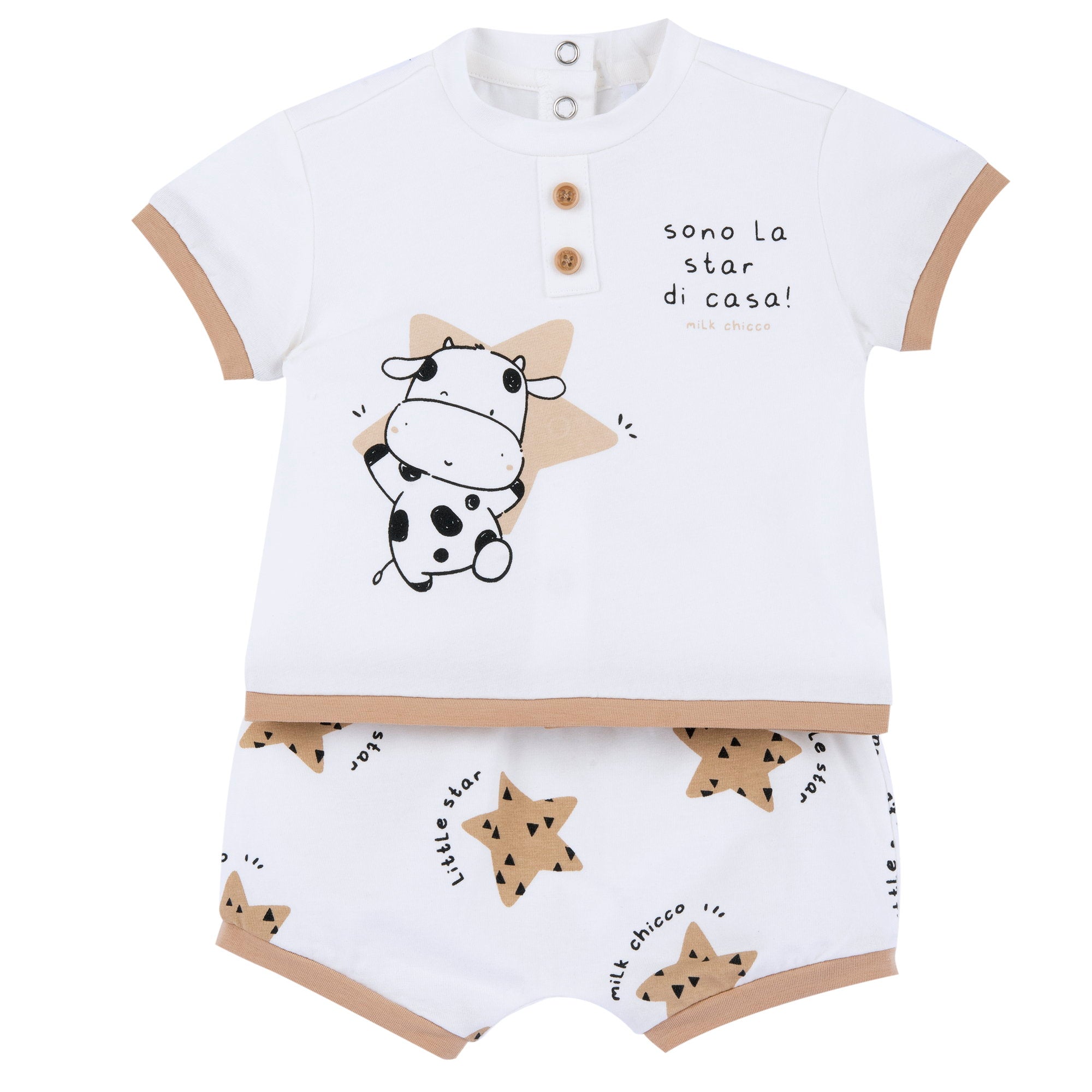 Natural Printed Animal T-Shirt and Short Pants Set for Kids (Unisex)