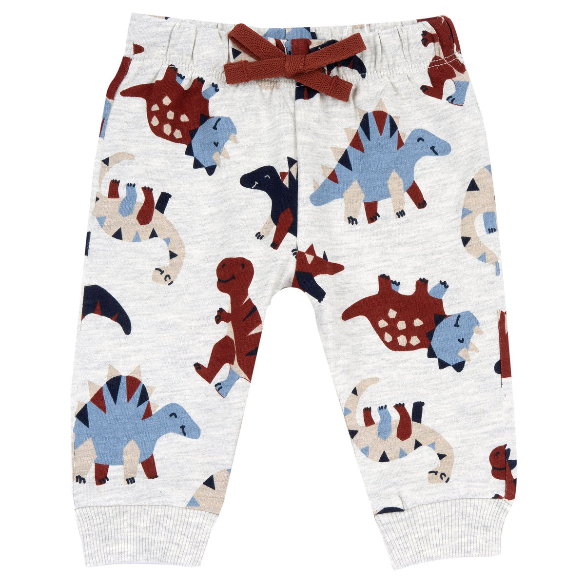Boys Grey Dinosaur Fleece Joggers