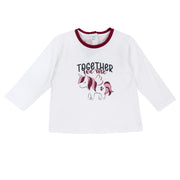 Girls White Unicorn Stretch Jersey T-Shirt