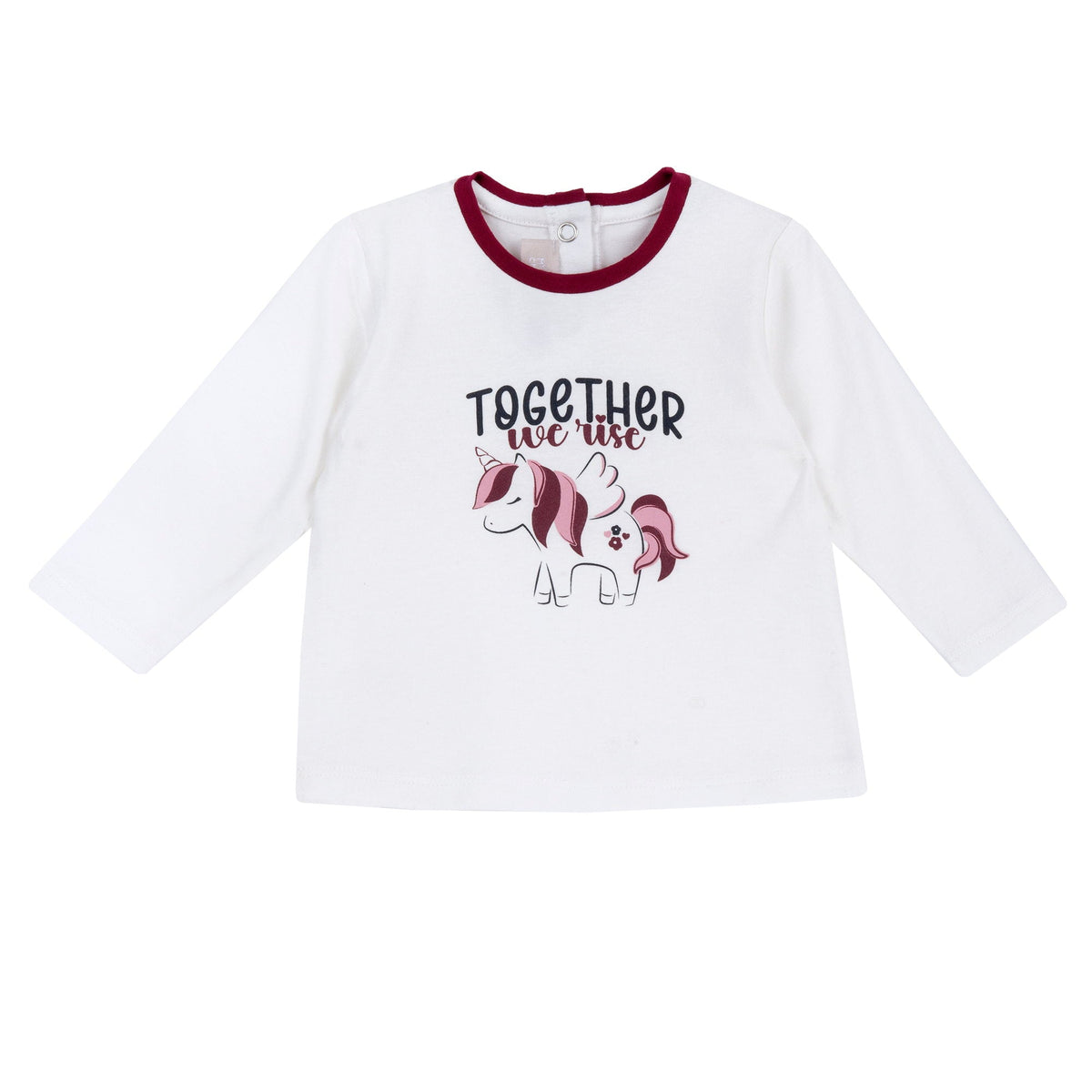 Girls White Unicorn Stretch Jersey T-Shirt