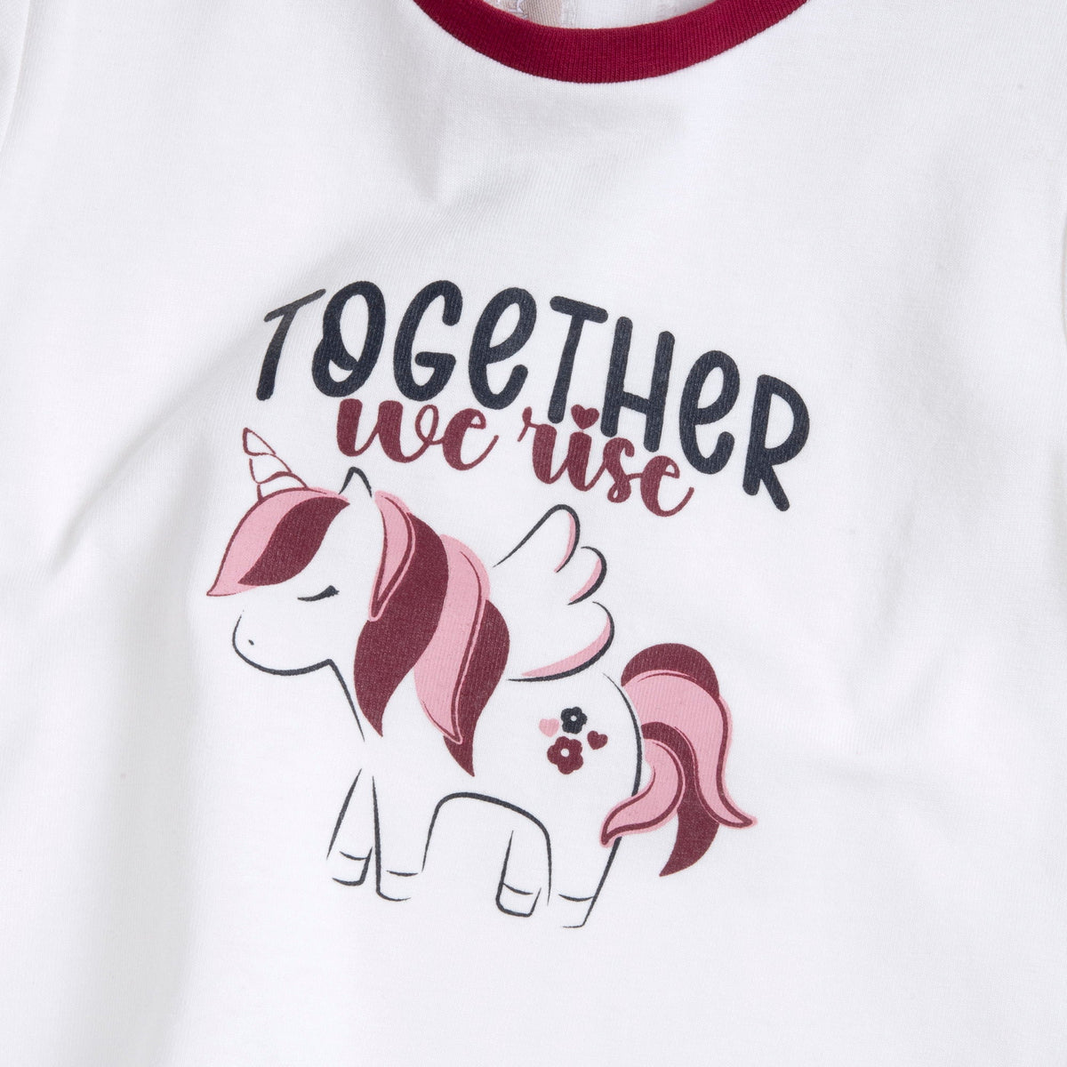Girls White Unicorn Stretch Jersey T-Shirt