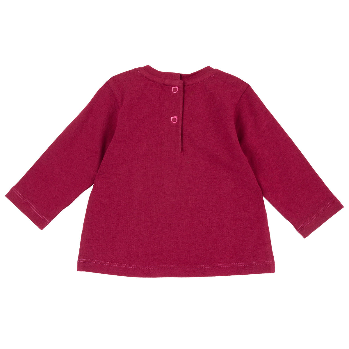 Girls Maroon Teddy Bear Stretch Jersey T-Shirt
