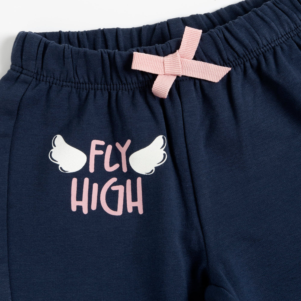 Girls Navy Brushed Fleece Joggers