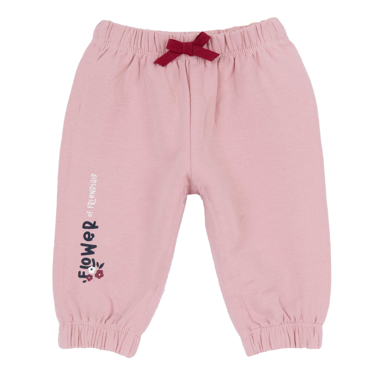 Girls Pink Floral Brushed Fleece Joggers