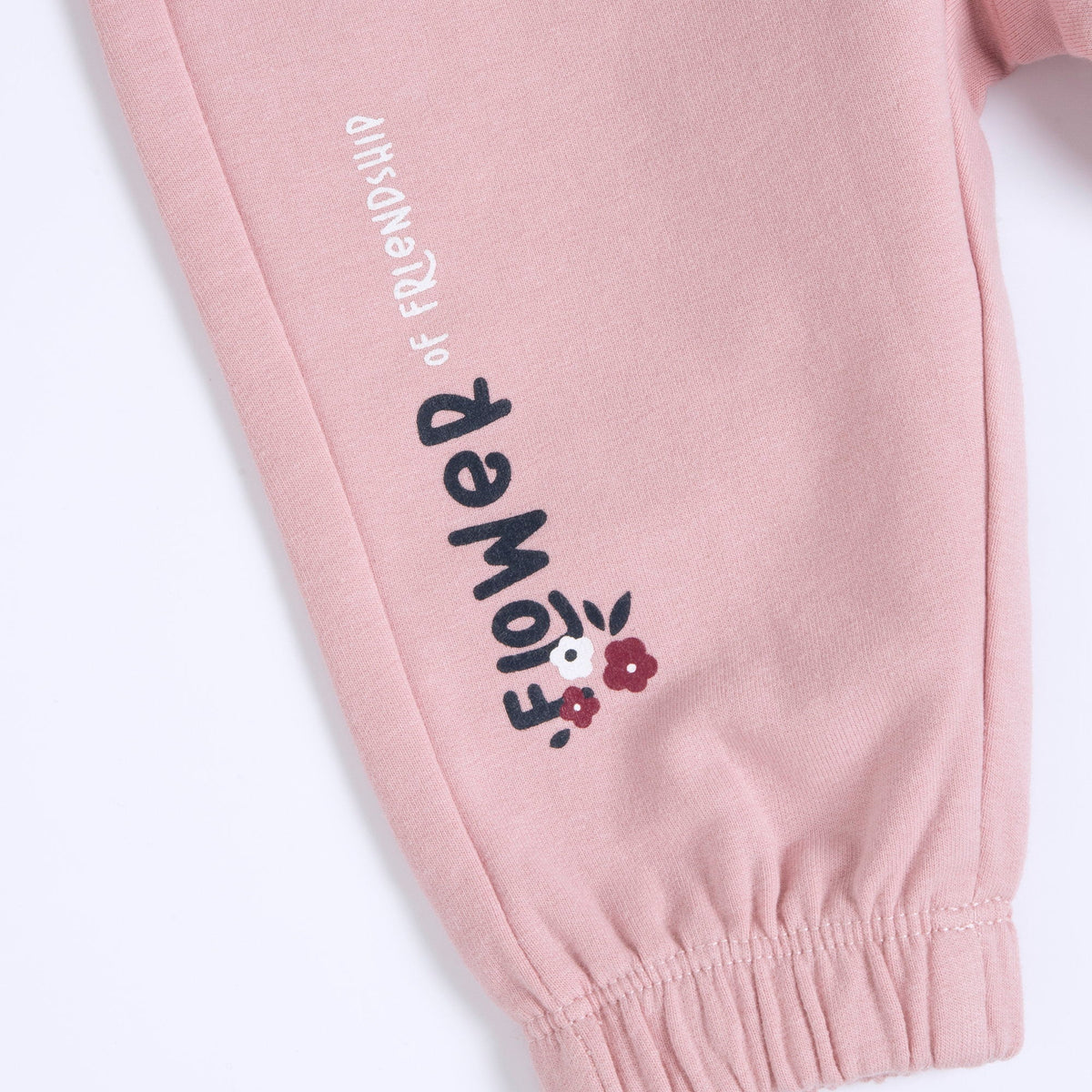 Girls Pink Floral Brushed Fleece Joggers