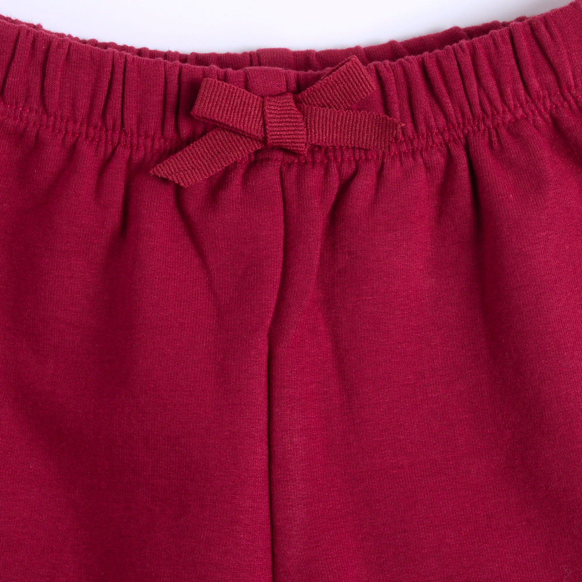 Girls Maroon Bow Brushed Fleece Joggers