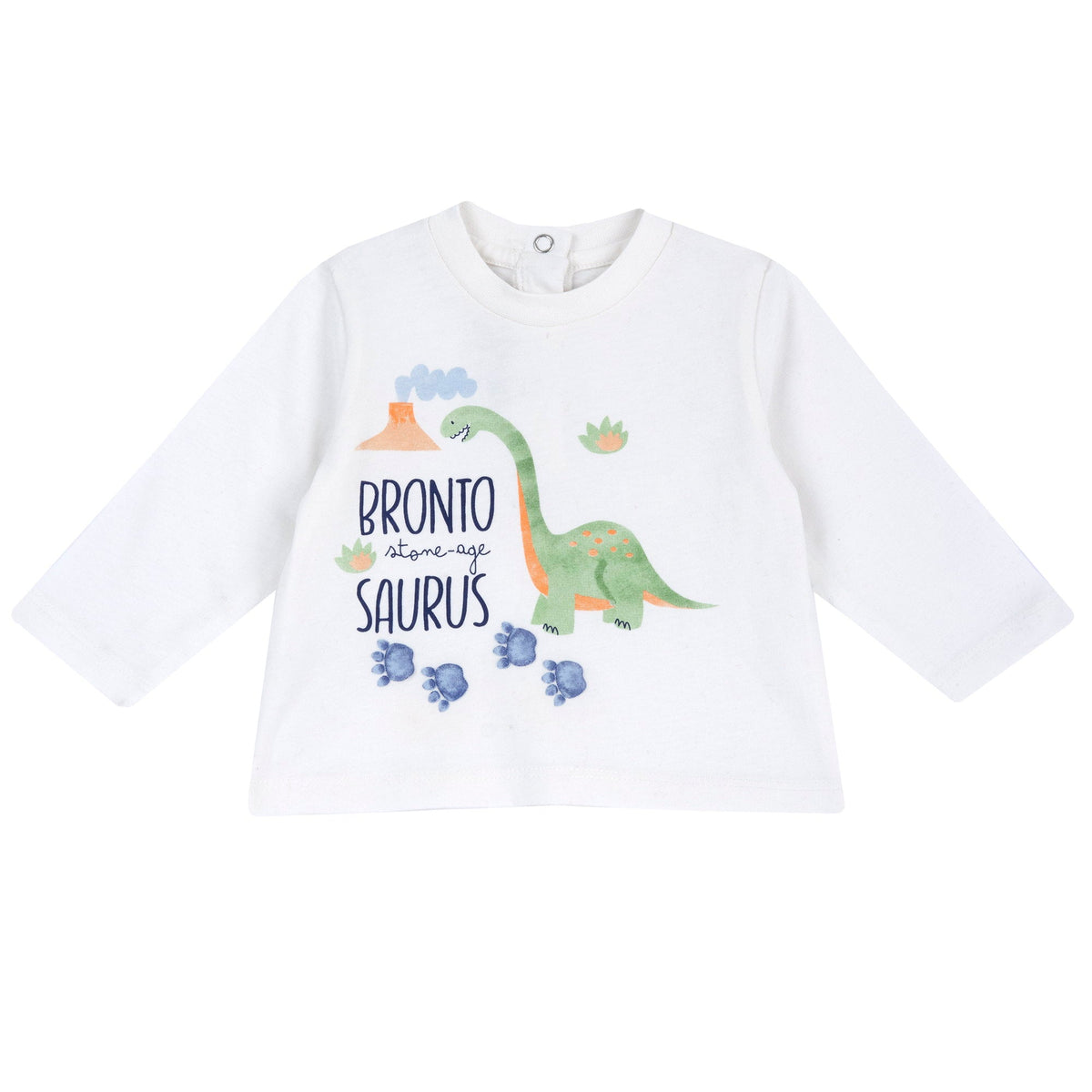 Boys White Dinosaur Cotton Jersey T-Shirt