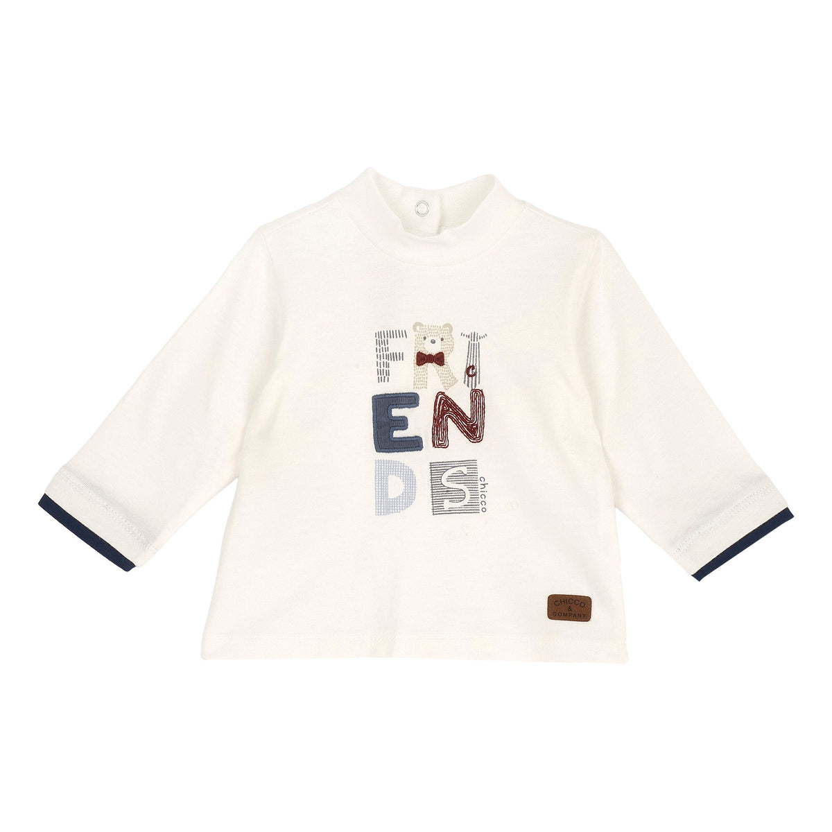 Boys Cream Embroidered Cotton Jersey T-Shirt
