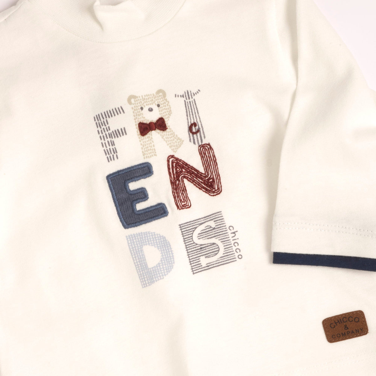 Boys Cream Embroidered Cotton Jersey T-Shirt