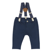 Boys Navy Teddy Bear Cotton Trousers