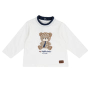 Boys White Embroidered Cotton Jersey T-Shirt