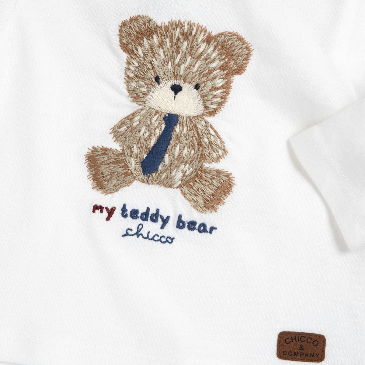 Boys White Embroidered Cotton Jersey T-Shirt