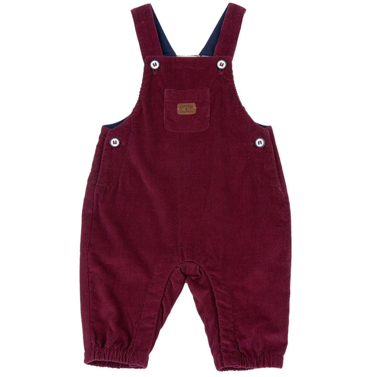 Boys Maroon Cotton Jersey Dungarees