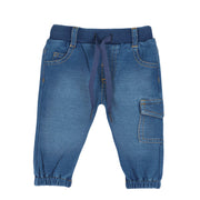 Boys Blue Denim-Effect Fleece Jeans