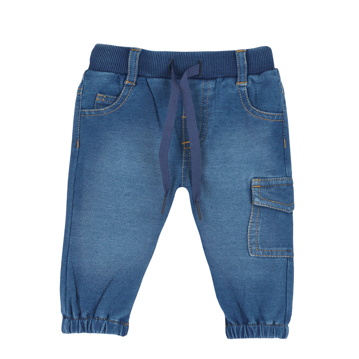 Boys Blue Denim-Effect Fleece Jeans