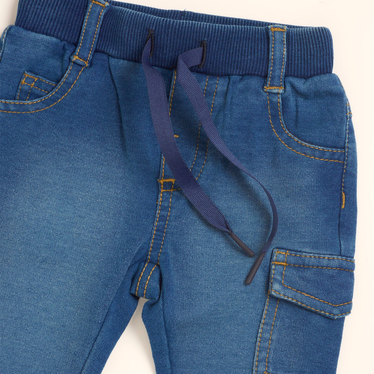 Boys Blue Denim-Effect Fleece Jeans