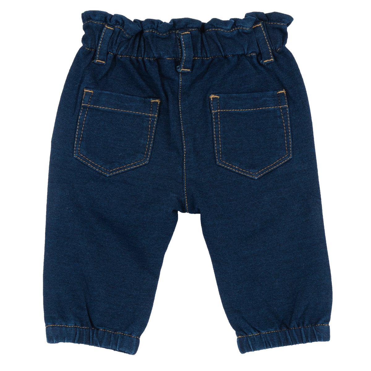 Girls Navy Bunnies Denim-Effect Fleece Jeans