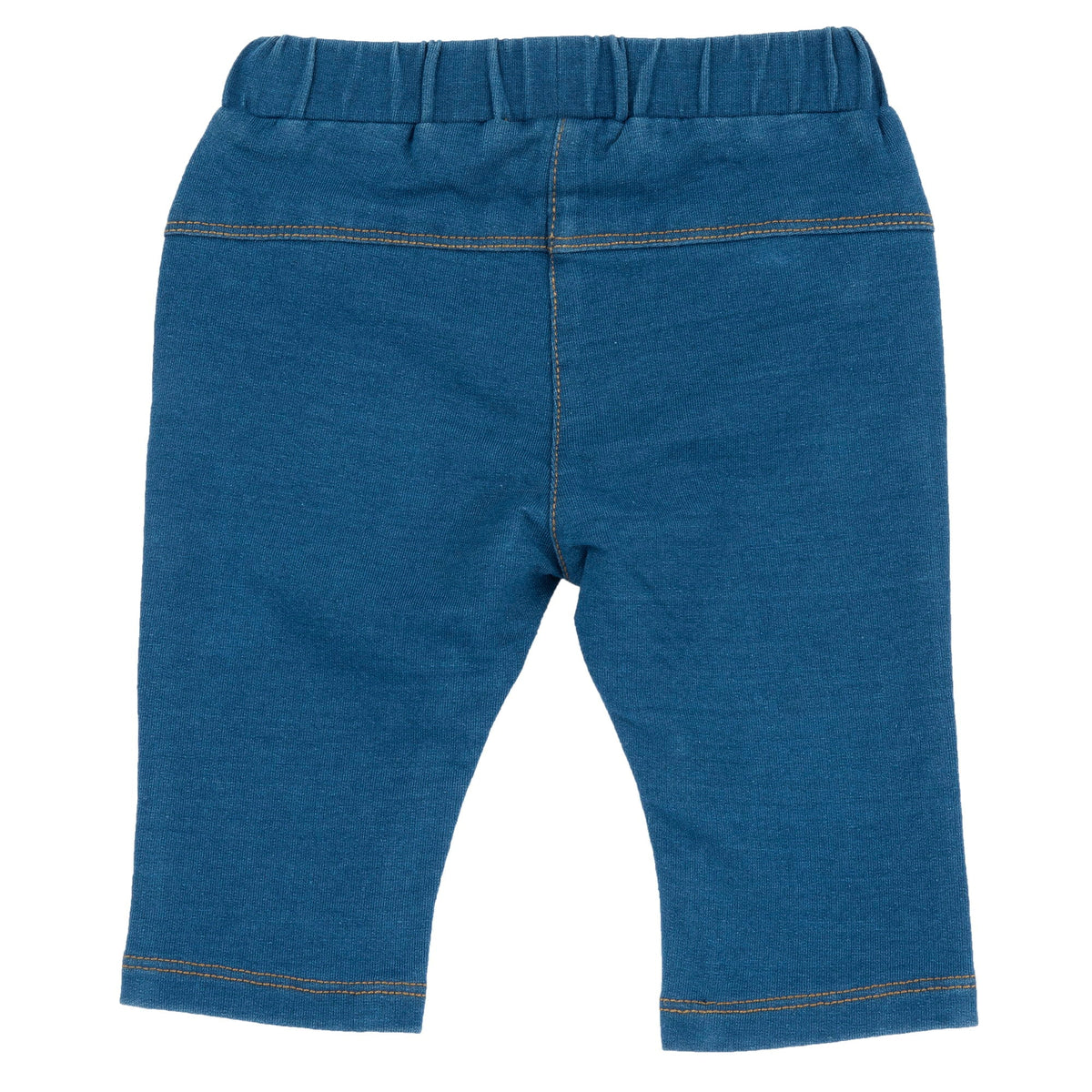Girls Blue Bow Denim-Effect Fleece Jeans