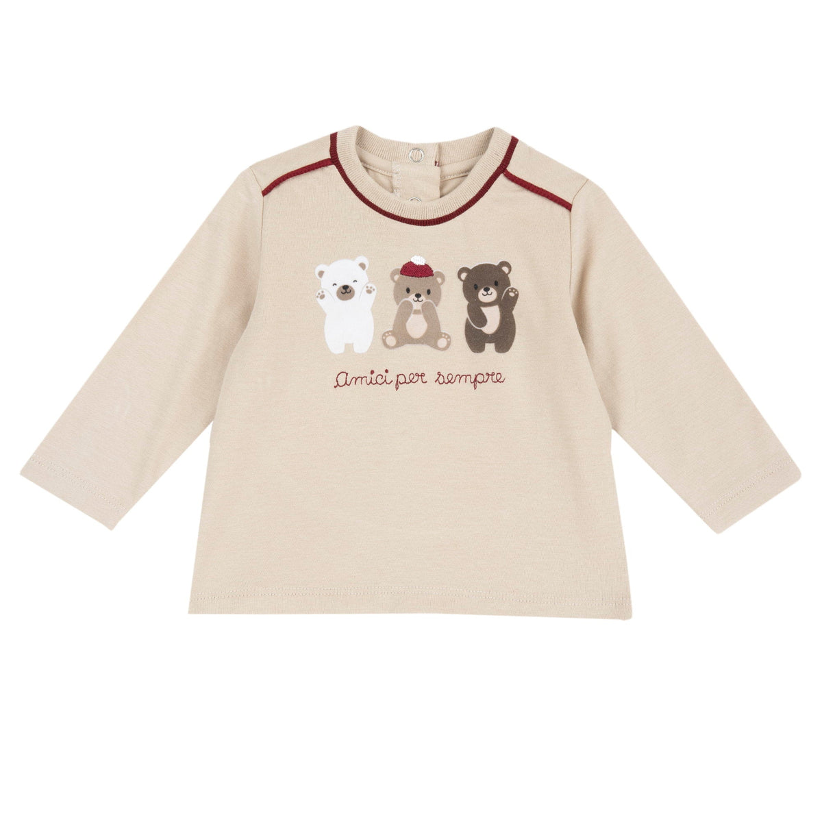 Boys Beige Cotton Jersey T-Shirt