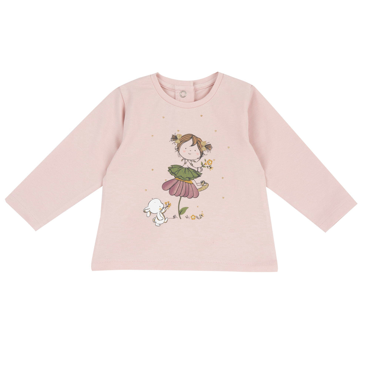 Girls Pink Graphic Stretch Cotton Jersey T-Shirt