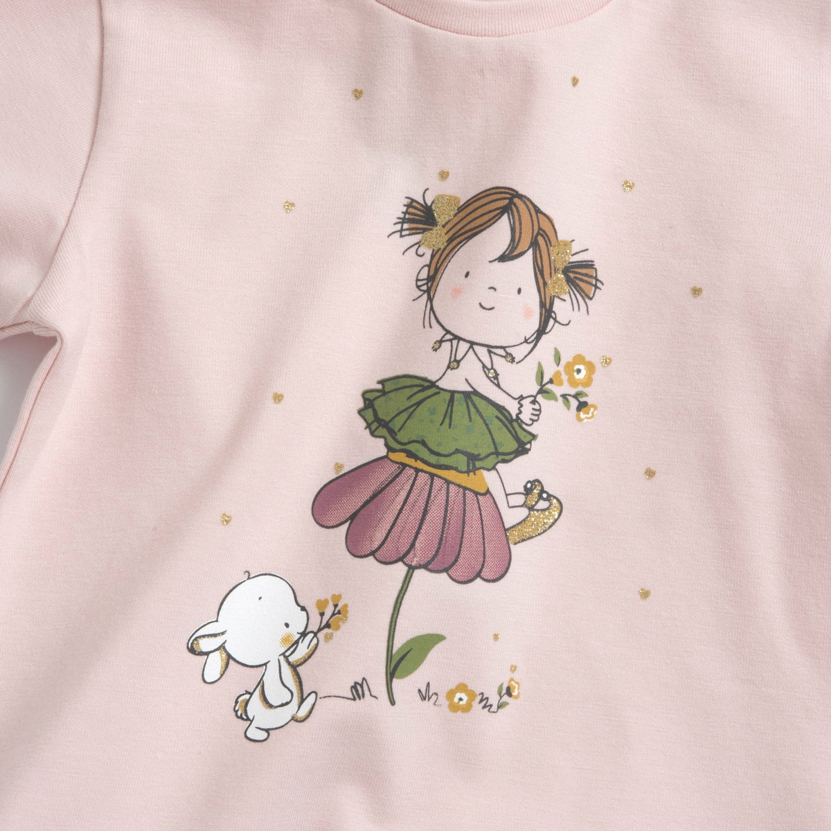 Girls Pink Graphic Stretch Cotton Jersey T-Shirt