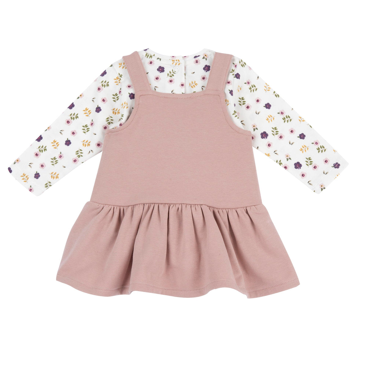 Girls White Floral Stretch Jersey Set