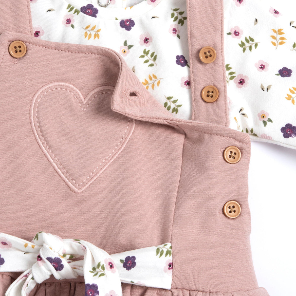 Girls White Floral Stretch Jersey Set