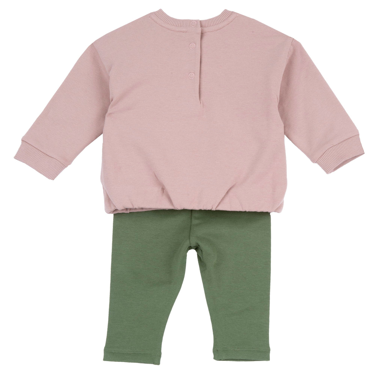 Girls Pink Floral Brushed Fleece Sweatshirt & Leggings Set